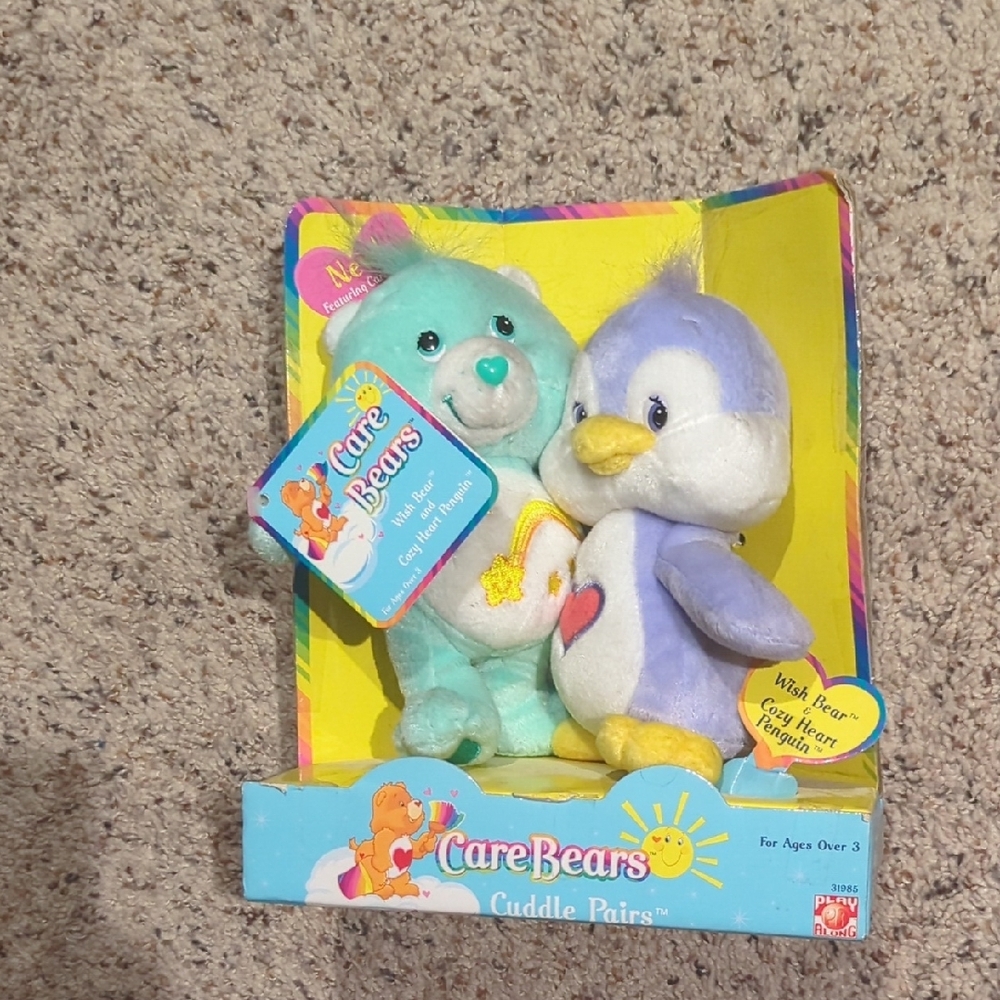 Care Bears 2003 Wish Bear and Cozy Heart Penguin Plush Duo - Picture 12 of 14